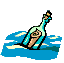 Message in a bottle...frogstyle weather prediction!  Image from Microsoft clipart.